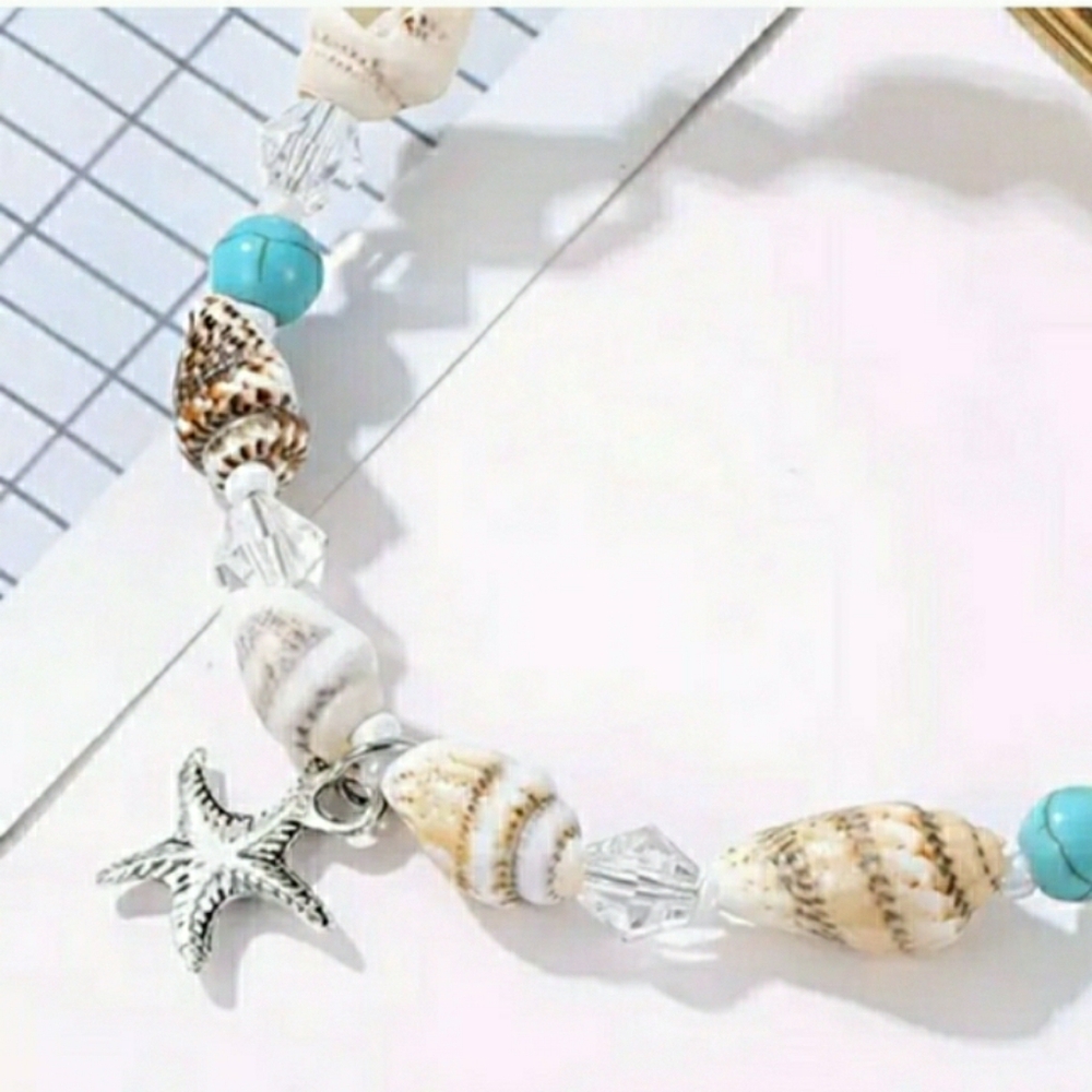 Ankle Bracelet Seashell Starfish Charm 🐚 NEW - Picture 4 of 7